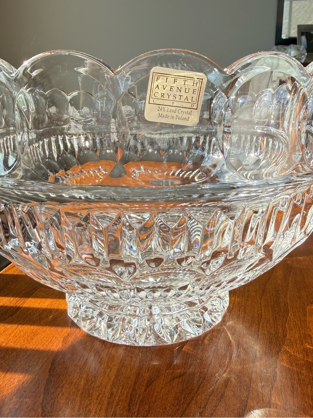 Fifth Avenue Crystal 24% Lead Crystal 9" Pedestal Punch & Salad Bowl